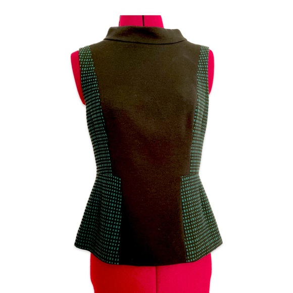Halogen Top, Black with Emerald Green Checkered Detail ~ Nordstrom Brand,Size XS - Picture 4 of 5
